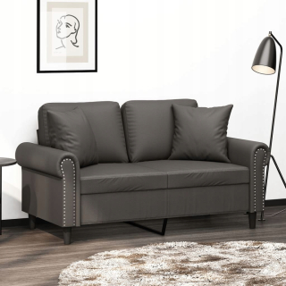 Detská pohovka, gauč - 2-osobná pohovka s vankúšmi šedá 120 cm umelá