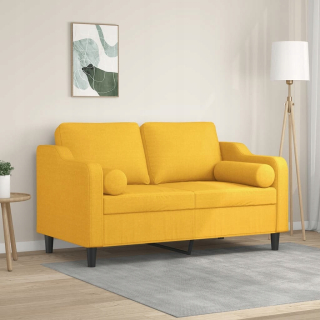 Detská pohovka, gauč - 2-osobná pohovka s vankúšmi žltá 120 cm látka