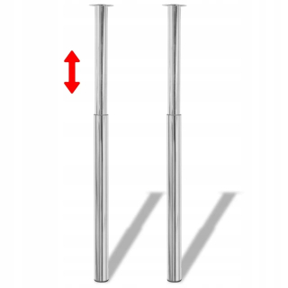 Nábytkové nožičky - 2 teleskopické nohy pre stôl Chrome 710 - 1100 mm