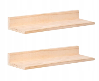 Polica do obývačky - 2 x Drevená polica pre obývaciu izbu, kancelárska spálňa 60 cm