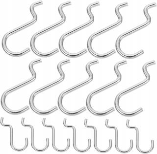 Držiak, vešiak - 20 ks Peg Board Hook Iron Silver Wire Double