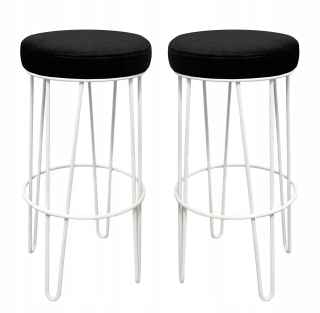 Barová stolička do kuchyne - 2x Hoker Low Bar Stool 66 biely kov 4p
