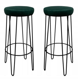 Barová stolička do kuchyne - 2x Hoker Bar Stool 75 cm Green Loft Metal 4p