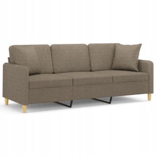 Detská pohovka, gauč - 3-miestna voľná pohovka s vankúšmi, taupe, 1