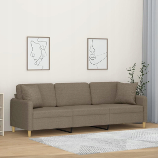 Detská pohovka, gauč - 3-miestna pohovka na sedenie s vankúšmi TAUPE 210