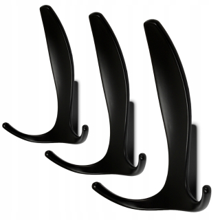 Vešiaky - 3 x nástenné oblečenie Black Loft Hook