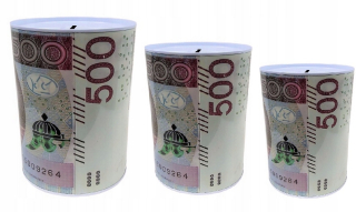 Pokladnička pre deti - 3x Piggy Bank môže označiť peniaze PLN 500 Set