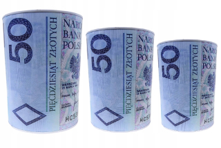 Pokladnička pre deti - 3x Piggy Bank môže denominácia peniaze pln 50 set