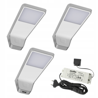 Osvetlenie nábytku - 3x LED žiarovka 2W poddajná svietidla nad doskou Lena 2