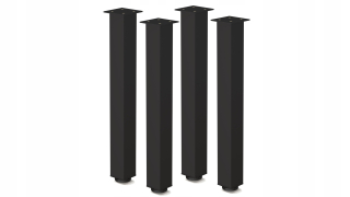 Nábytkové nožičky - 4 x noha pre tabuľku horná tabuľka H 710 mm nastaviteľná čierna