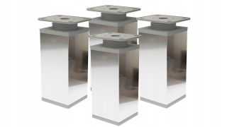 Nábytkové nožičky - 4 x noha nábytku päty nastaviteľná h 120 mm Chrome