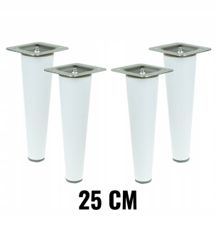Nábytkové nožičky - 4 x nohy drevené nohy 25 cm s bielymi plachtami