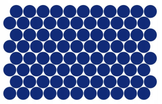 Destké samolepky - 4 cm kruhy, bodky, samonosný hrášok 049 Navy modrá