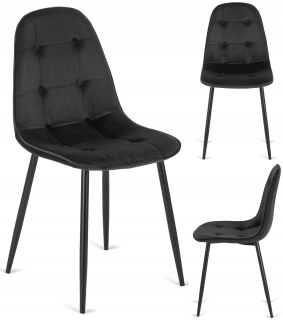 Stolička do obývačky - 4x kreslo Aris Aris Black Velvet Loft Jedáleň salón