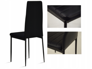 Kuchynská, jedálenská stolička - 4x čalúnené stoličky Loft Black Ecosk