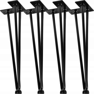 Nábytkové nožičky - 4x kovové nohy nôh vlásenky 40 cm 3 tyče