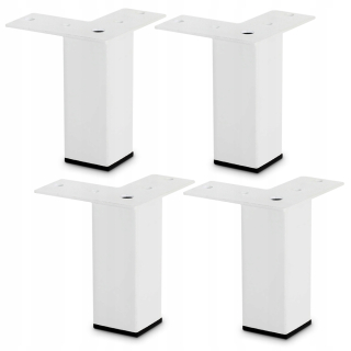 Nábytkové nožičky - 4x nábytok na nohy nohy biele H10cm