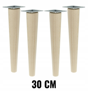 Nábytkové nožičky - 4x Drevená buková noha Drevená noha Jednoduchá sada 30 cm