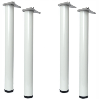 Nábytkové nožičky - 4x nohy k nastaveniu stolového stola 710 mm biela