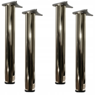Nábytkové nožičky - 4x nohy k nastaveniu stolového stola 870 mm Chrome