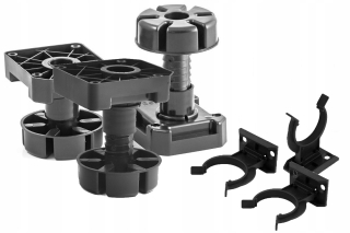 Nábytkové nožičky - 50x stôp nábytok Foot 85-125 Multileg +25x Clip