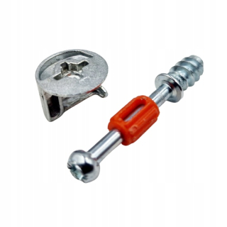 Spojovacia skrutka na nábytok - 50x konektor excentrického nábytku + tŕň 19 mm
