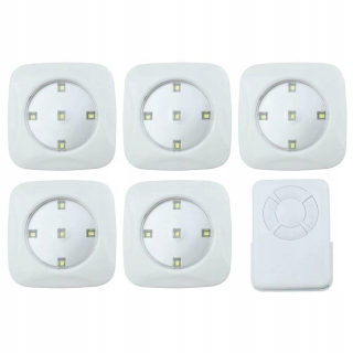 Osvetlenie nábytku - Bezdrôtová lampa LED s 5xmi pre pilot batérie