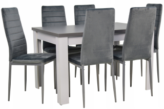 Stôl so stoličkami do obývačky - Posuvná šatníka IgA 120 cm dvere biele + hrnčeky