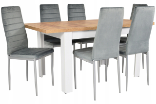 Stôl so stoličkami do obývačky - Billy Furniture Set 200 cm Snowy White