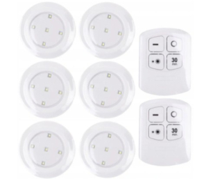 Osvetlenie nábytku - 6x LAMPA BEZDRÔTOVÁ LED LAMPA BATÉRIE NA DIAĽKU