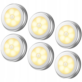 Osvetlenie nábytku - 6x LED žiarovka snímací snímač pir lampa batérie