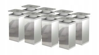 Nábytkové nožičky - 8 x noha nábytku päty nastaviteľná h 120 mm Chrome