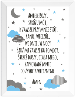 Detský obraz - A3 Modlitebný plagát +A3 Rám Božieho krstu