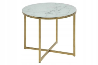 Toaletný stolík - Actona Table Alisma 50 - Glass, Zlatá základňa