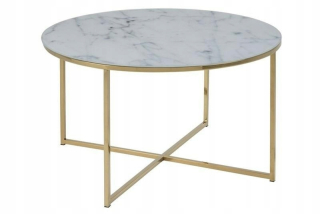 Toaletný stolík - Actona Table Alisma 80 - sklo, zlaté nohy