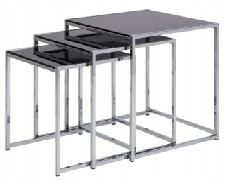 Toaletný stolík - Sada Actona Cross Trio Black Tabs - Glass,