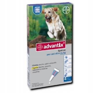 Advantix Spot-On pre psov s hmotnosťou 25-40 kg (400 mg