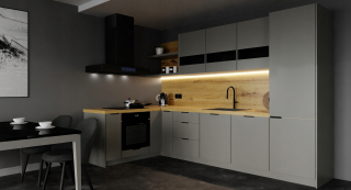 Kuchynská linka - Set 4 stoličky a stolové podkrovie 80x120/160 remeslo