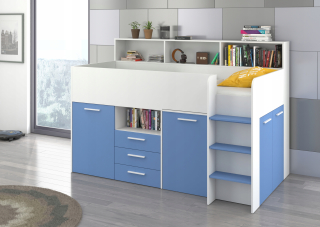 Poschodová posteľ - Mezzanine Bunk Bed Neo P Blue