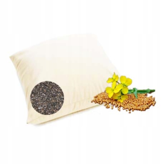 Vankúš na spanie - Anti -allergické šupiny pohánky 40x40 horčica