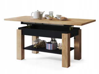Konferenčný stolík do obývačky - AStoria Oak Craft Gold/Black Bench Table Lavica
