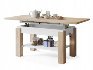 Konferenčný stolík do obývačky - Astoria dąb Sonoma/White Bench Skladacia lavica