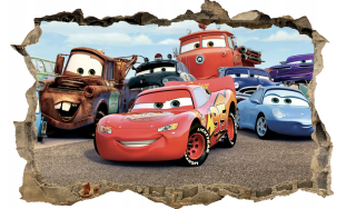 Destké samolepky - Siegzak Cars McQueen Sticker Hole 3d 70x46 cm