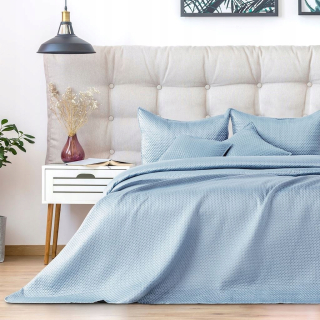 Prikrývka, prehozy na posteľ - Ameliahome prešívaná modrá posteľ 220x240