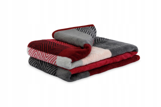 Prikrývka, prehozy na posteľ - Andropol Koc Cotton/Acryl 150x200 Bordo Grille