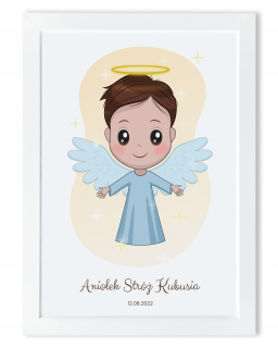 Detský obraz - Guardian Angel Boy A4 + Frame + Balenie