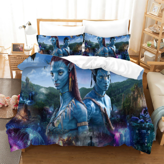 Kompletný set posteľných obliečok - Avatar 3D prikrývka s tlačovým vankúšom