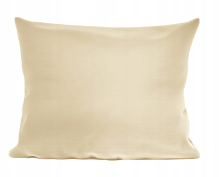Obliečka na vankúš - Béžový saténový vankúš pre vankúšový zámok 50x70