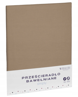 Plachta na posteľ - Béžová bavlnená listina bez gumy 140x200