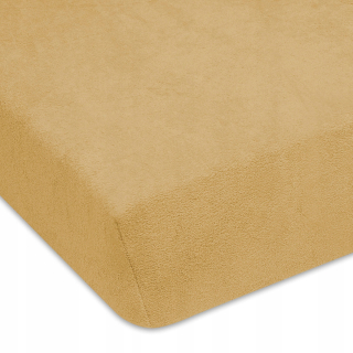 Plachta na posteľ - Béžová frotický list s hrubým elastickým 120/200